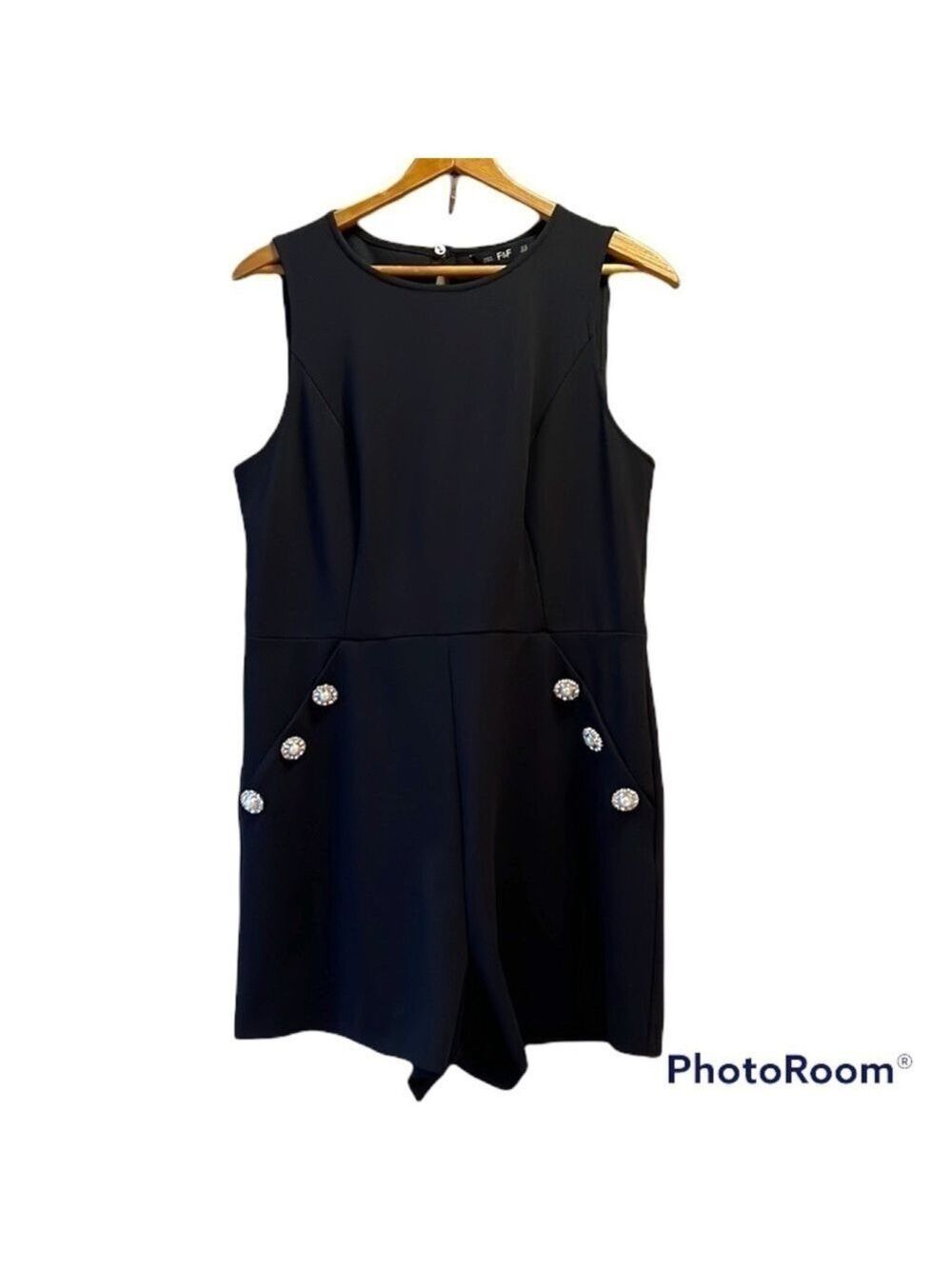 F&f Black Sleeveless Romper Size 10